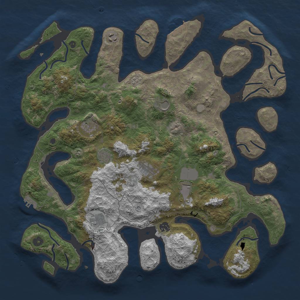 Rust Map: Procedural Map, Size: 4500, Seed: 5978346, 17 Monuments