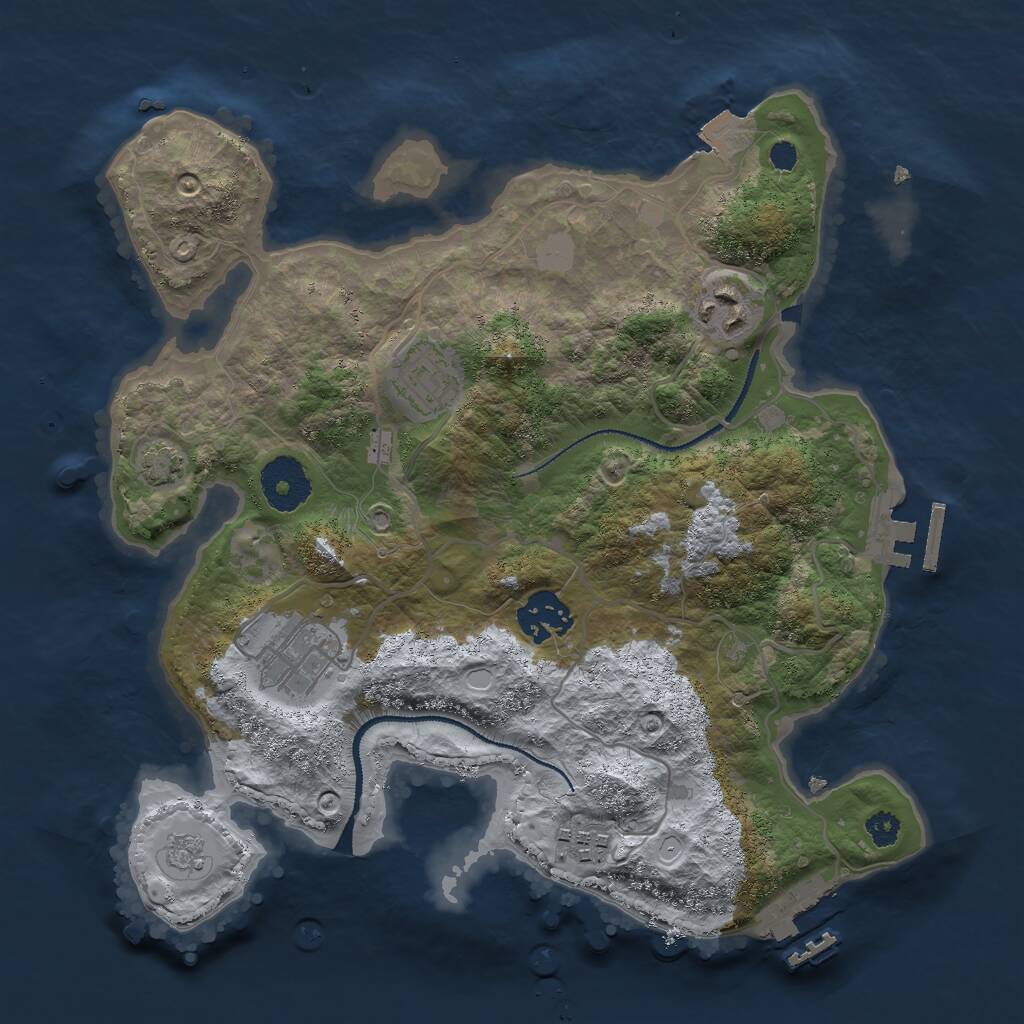 Rust Map: Procedural Map, Size: 3000, Seed: 330492046, 10 Monuments