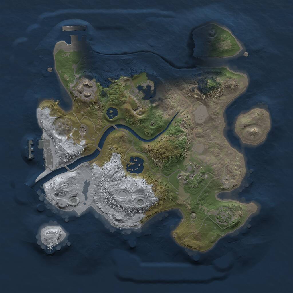 Rust Map: Procedural Map, Size: 2500, Seed: 99999999, 9 Monuments