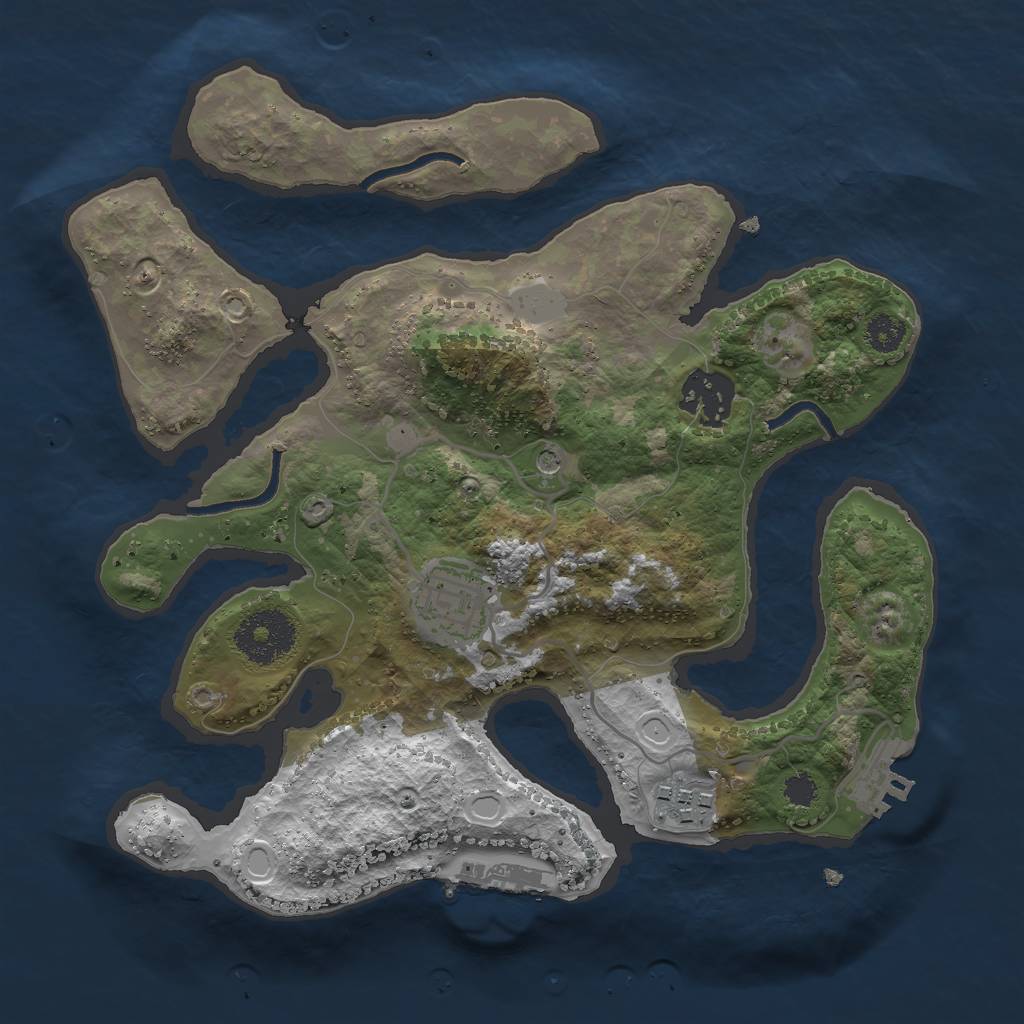 Rust Map: Procedural Map, Size: 2750, Seed: 49035, 11 Monuments