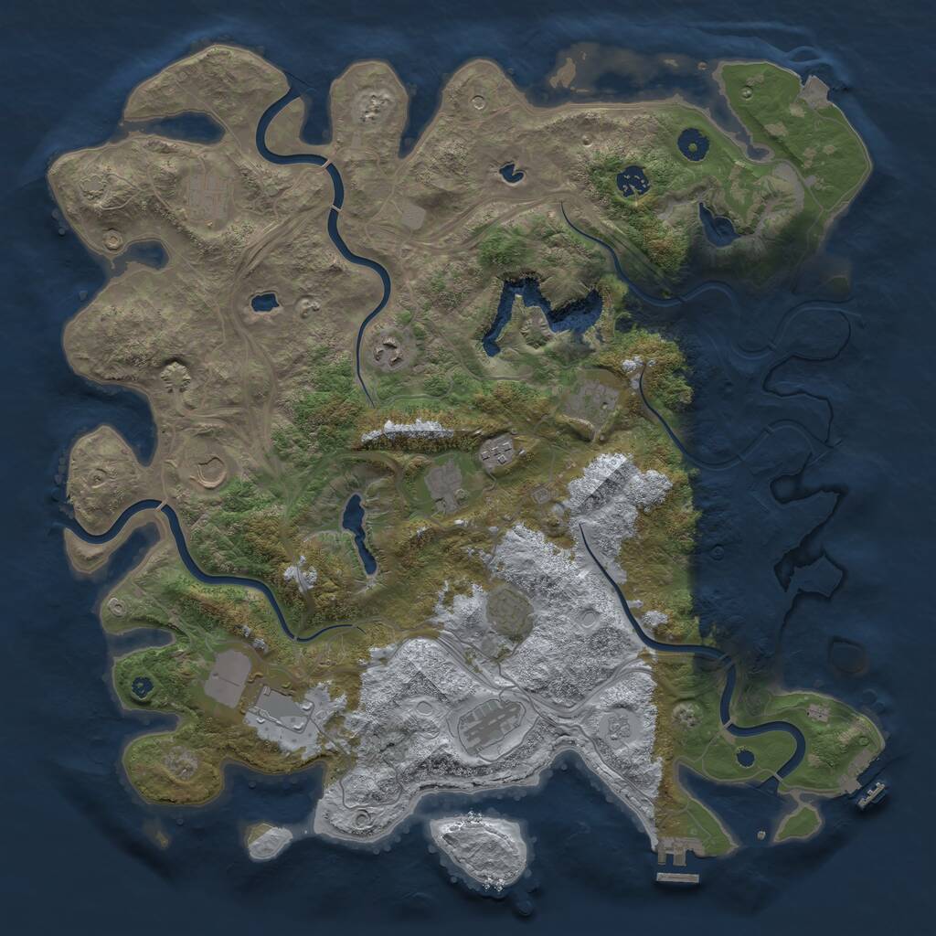 Rust Map: Procedural Map, Size: 4500, Seed: 331, 16 Monuments