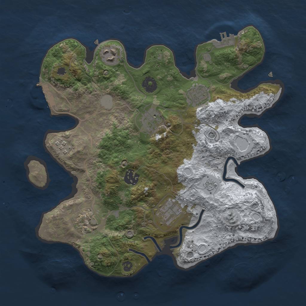 Rust Map: Procedural Map, Size: 3000, Seed: 180004517, 16 Monuments