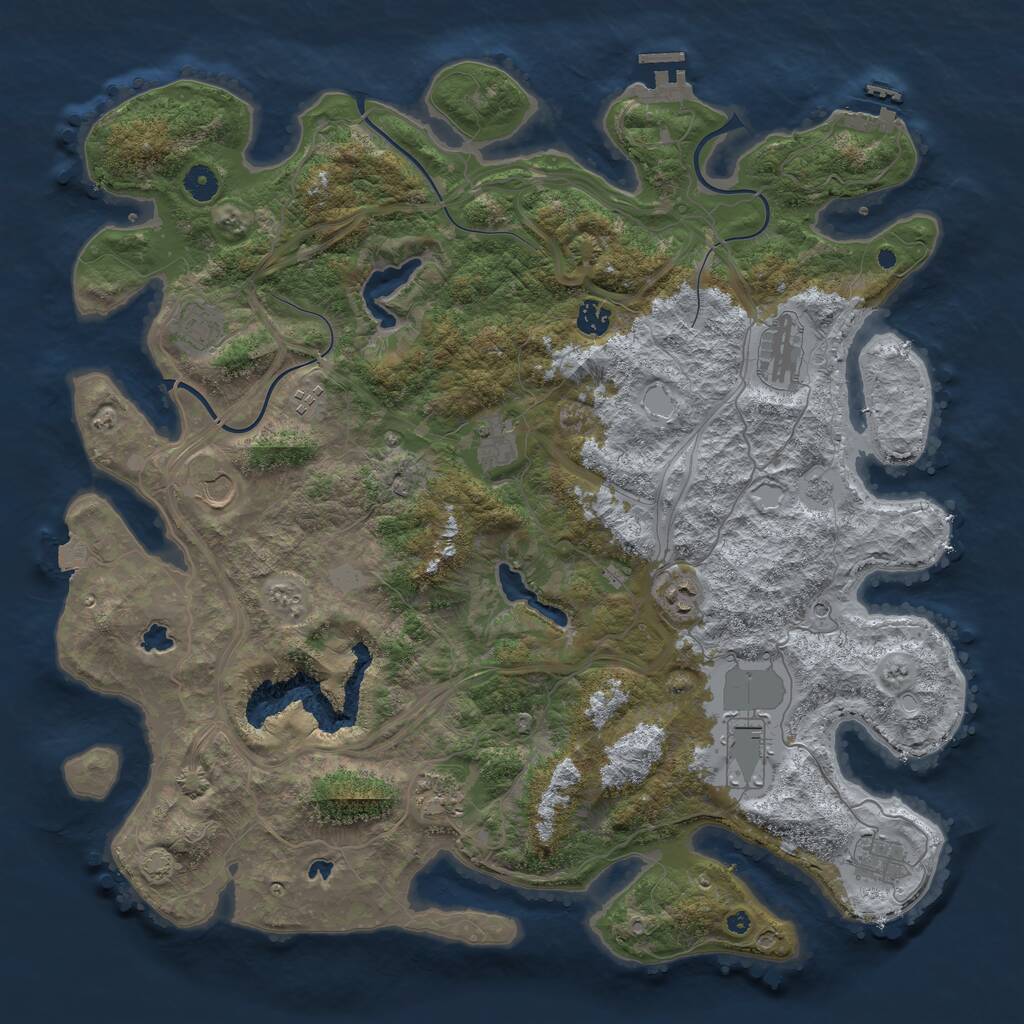 Rust Map: Procedural Map, Size: 4500, Seed: 9857982, 16 Monuments