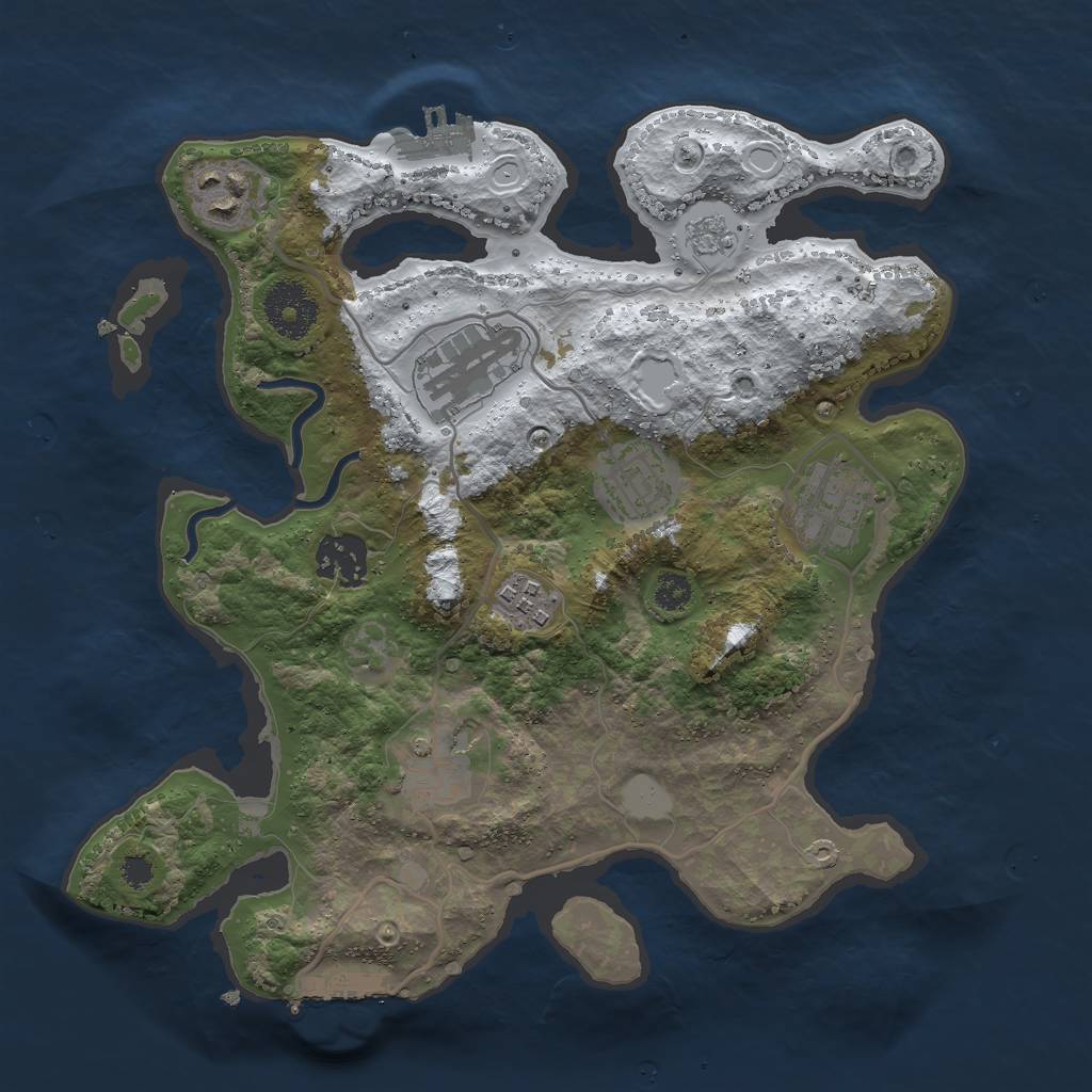 Rust Map: Procedural Map, Size: 3000, Seed: 726119370, 15 Monuments