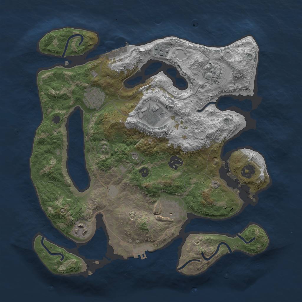 Rust Map: Procedural Map, Size: 3300, Seed: 9820, 15 Monuments