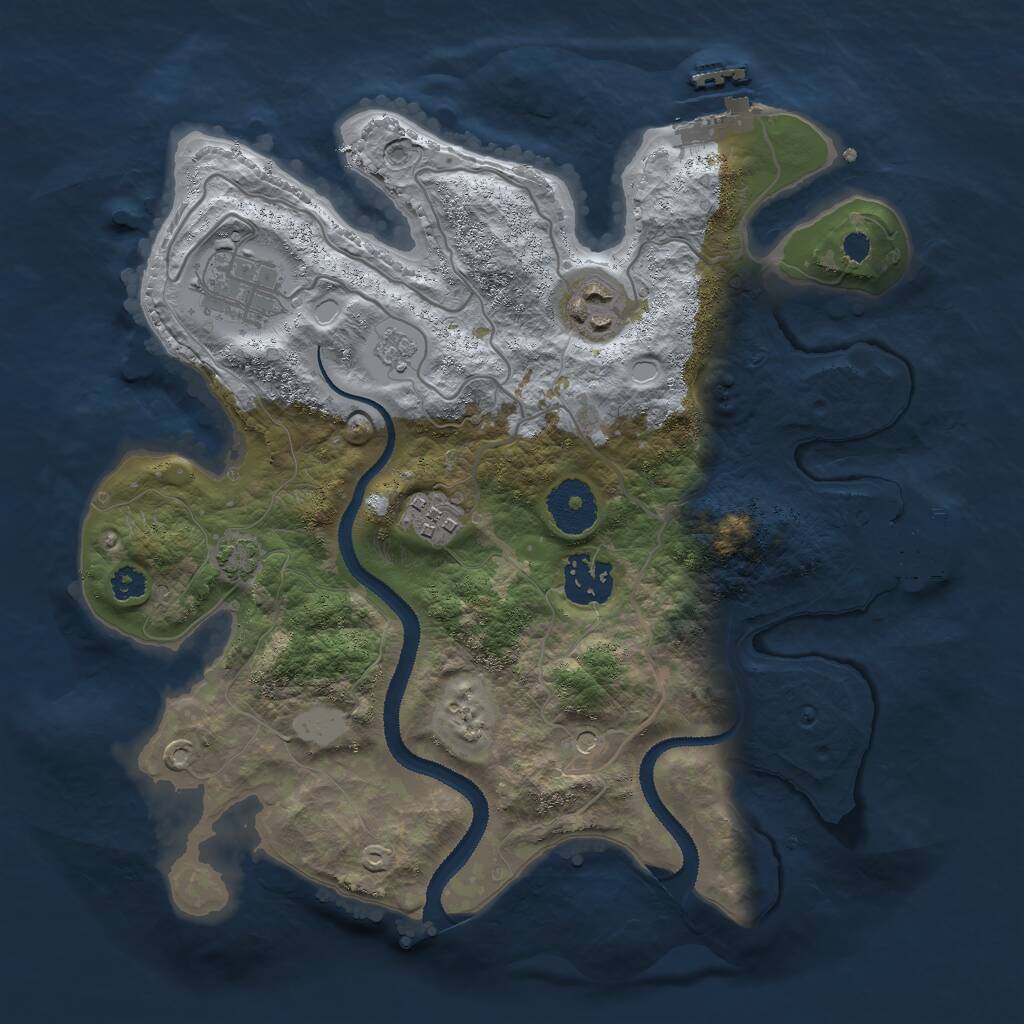 Rust Map: Procedural Map, Size: 3000, Seed: 1670360844, 10 Monuments