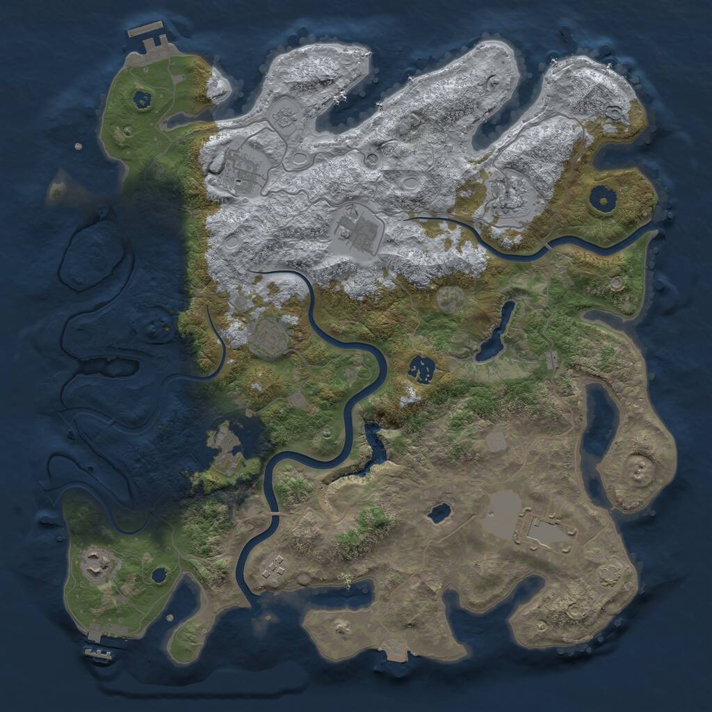 Rust Map: Procedural Map, Size: 4000, Seed: 34904218, 15 Monuments