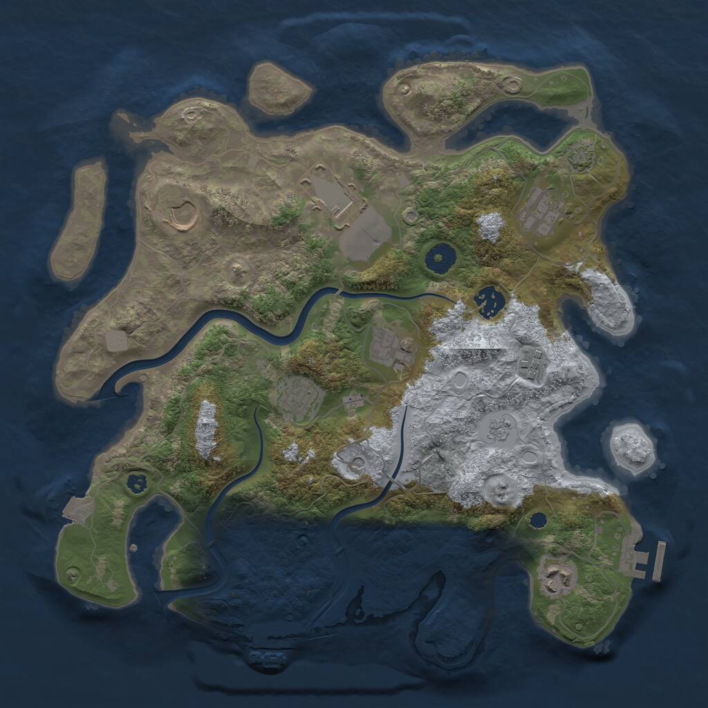 Rust Map: Procedural Map, Size: 3550, Seed: 424653022, 14 Monuments