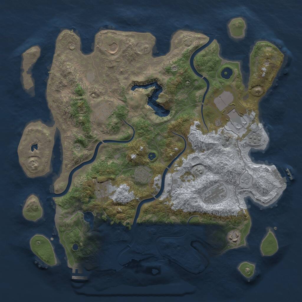 Rust Map: Procedural Map, Size: 4000, Seed: 3257160, 14 Monuments