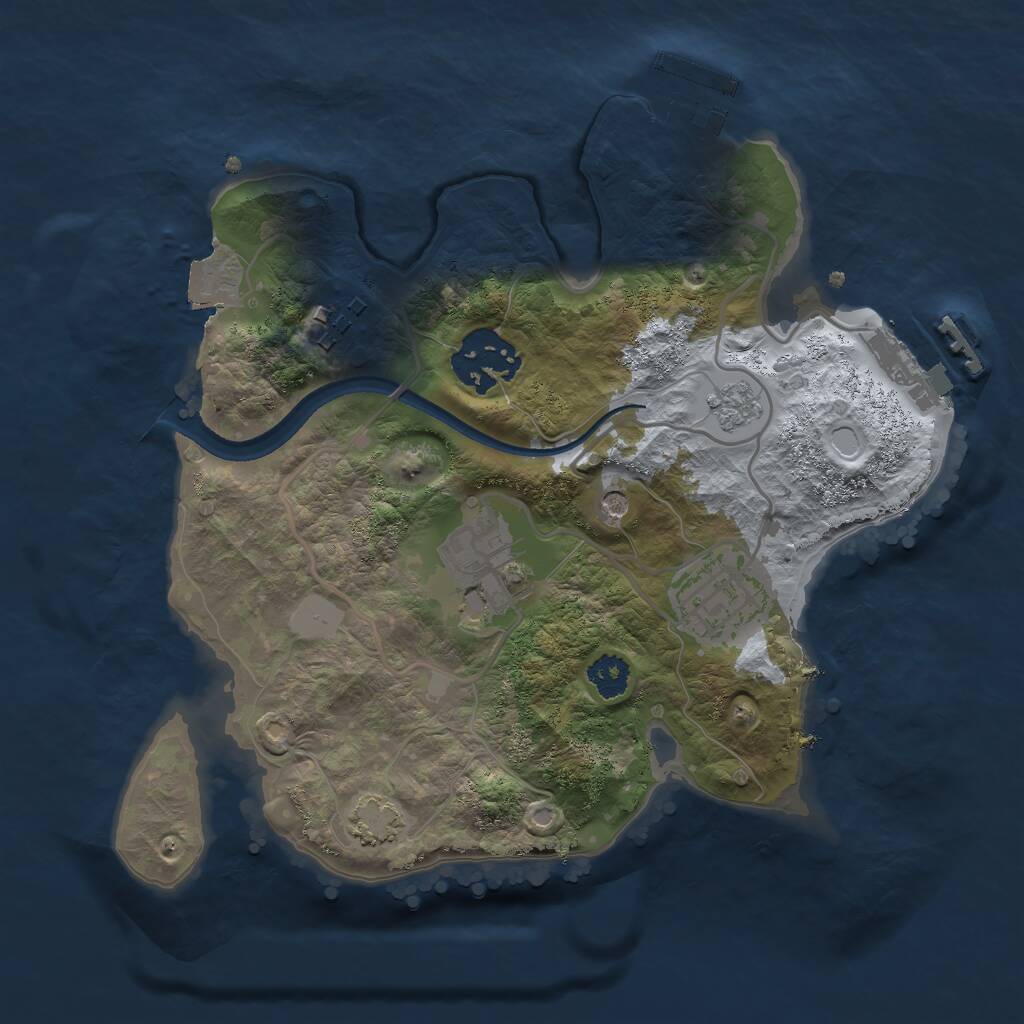 Rust Map: Procedural Map, Size: 2450, Seed: 6566656, 10 Monuments