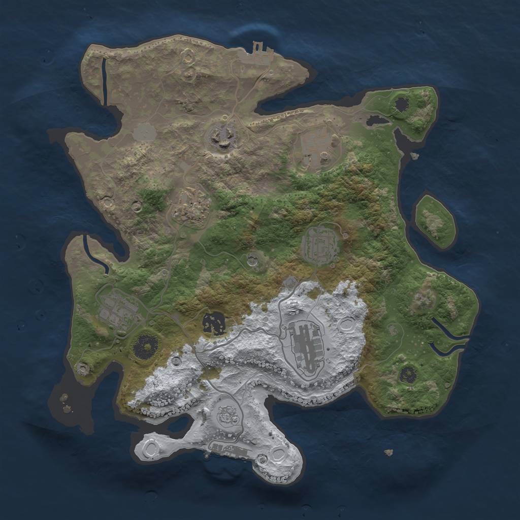 Rust Map: Procedural Map, Size: 3200, Seed: 100816561, 16 Monuments