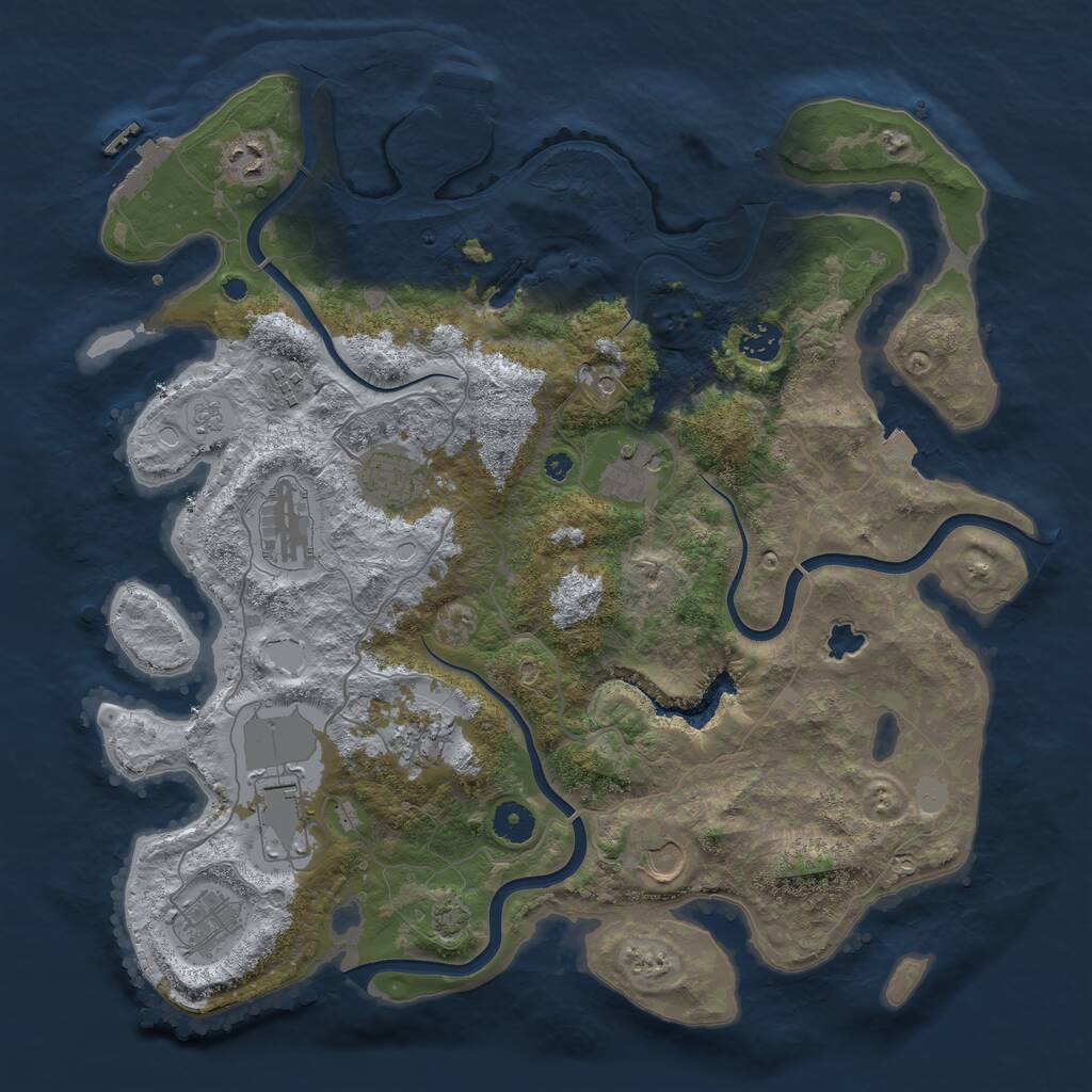 Rust Map: Procedural Map, Size: 4000, Seed: 563846, 16 Monuments