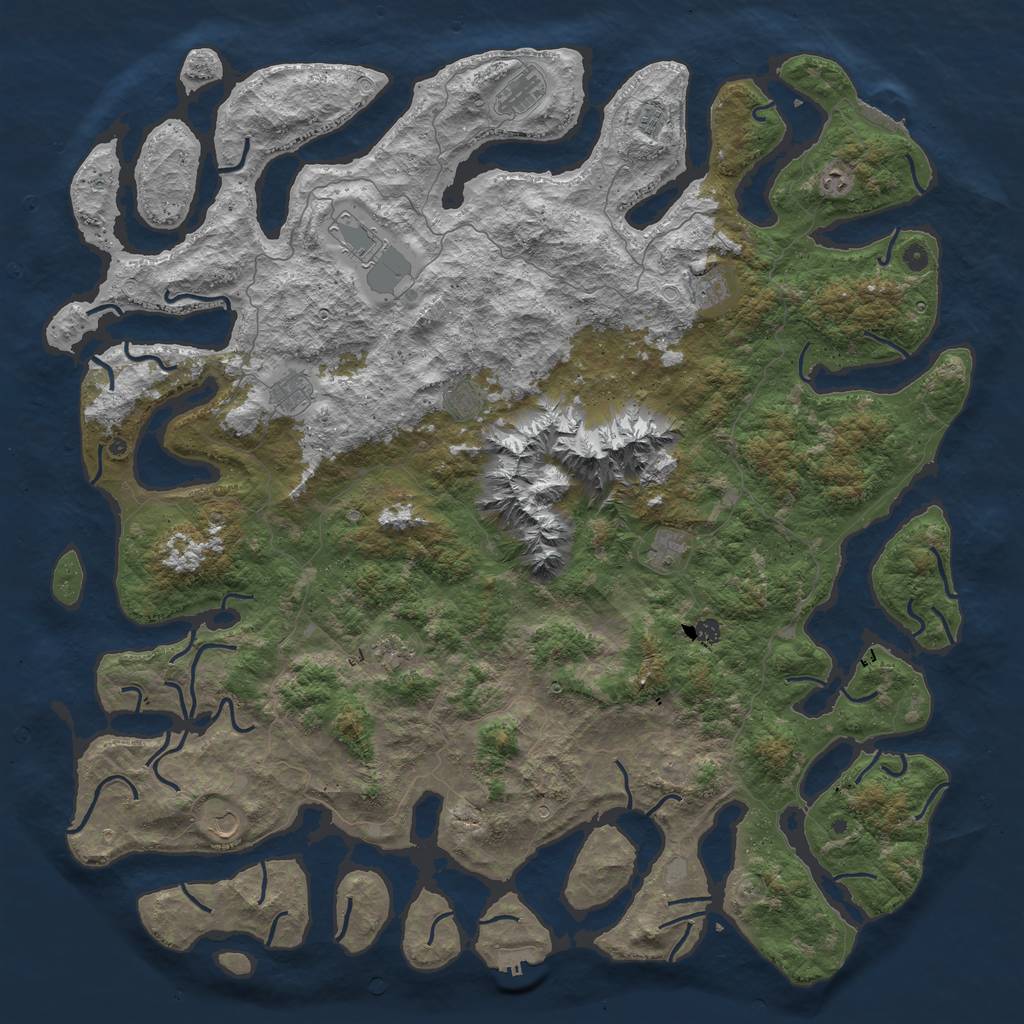 Rust Map: Procedural Map, Size: 6000, Seed: 6564688, 19 Monuments