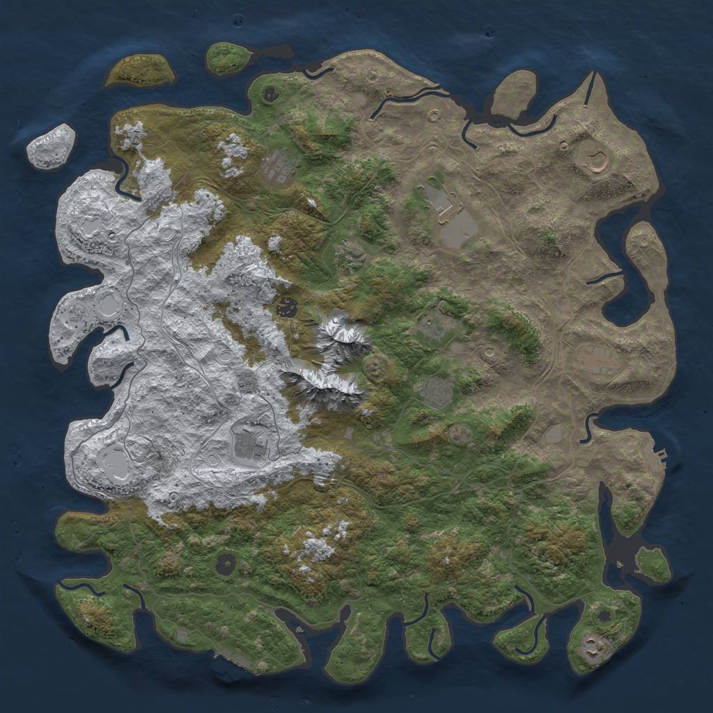 Rust Map: Procedural Map, Size: 5000, Seed: 118210211, 20 Monuments