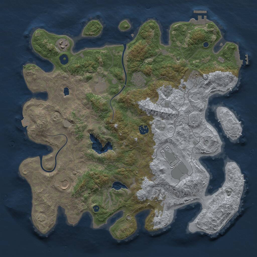Rust Map: Procedural Map, Size: 4000, Seed: 643961291, 15 Monuments