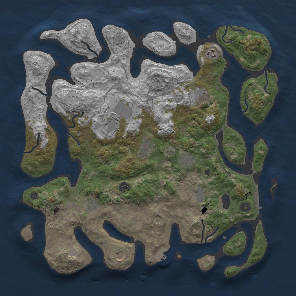 Rust Map: Procedural Map, Size: 4250, Seed: 560104330, 18 Monuments
