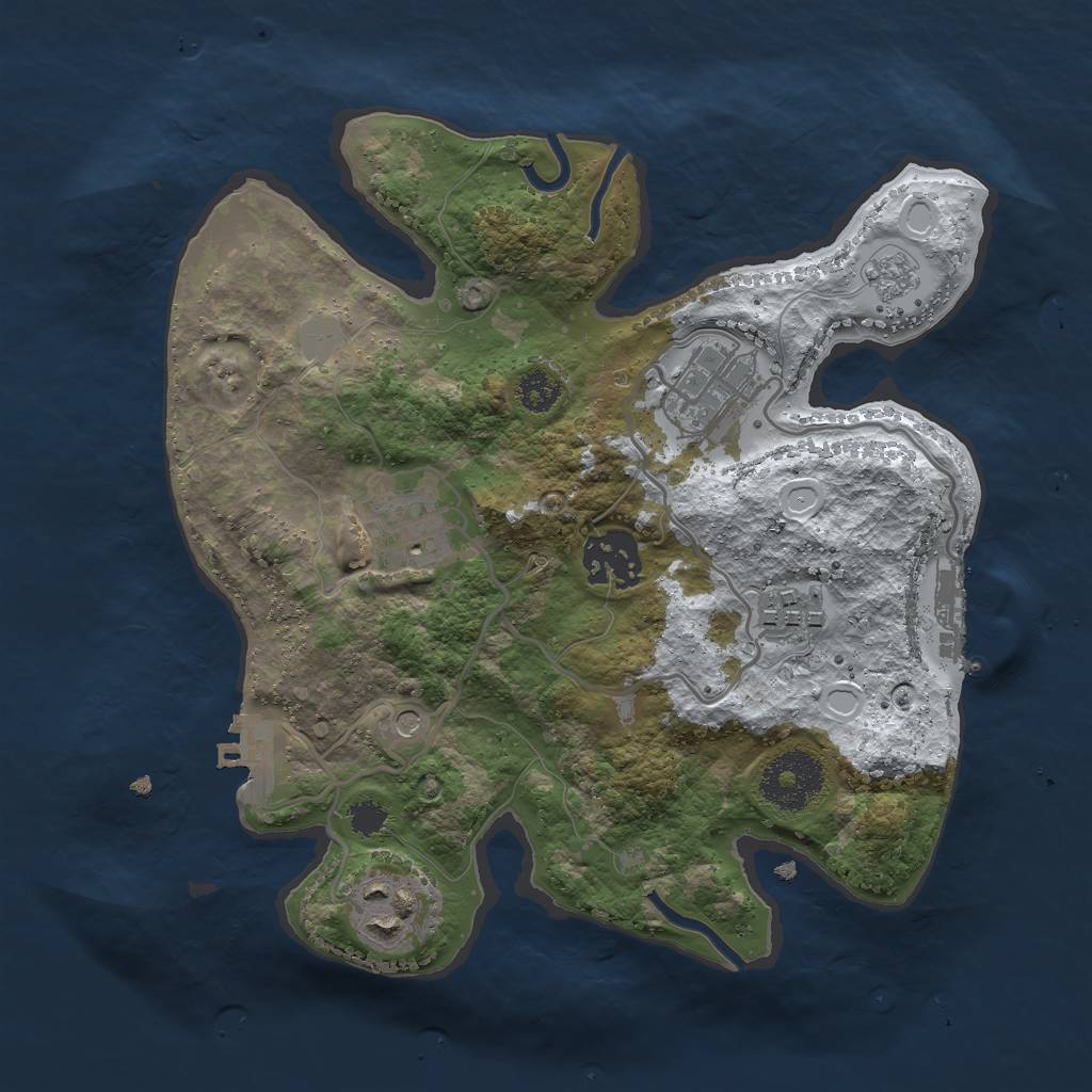 Rust Map: Procedural Map, Size: 2700, Seed: 4002, 14 Monuments