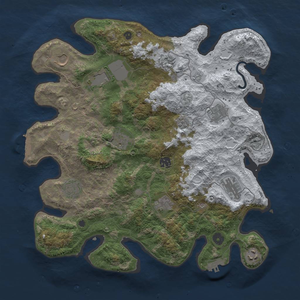 Rust Map: Procedural Map, Size: 3850, Seed: 1591437336, 20 Monuments