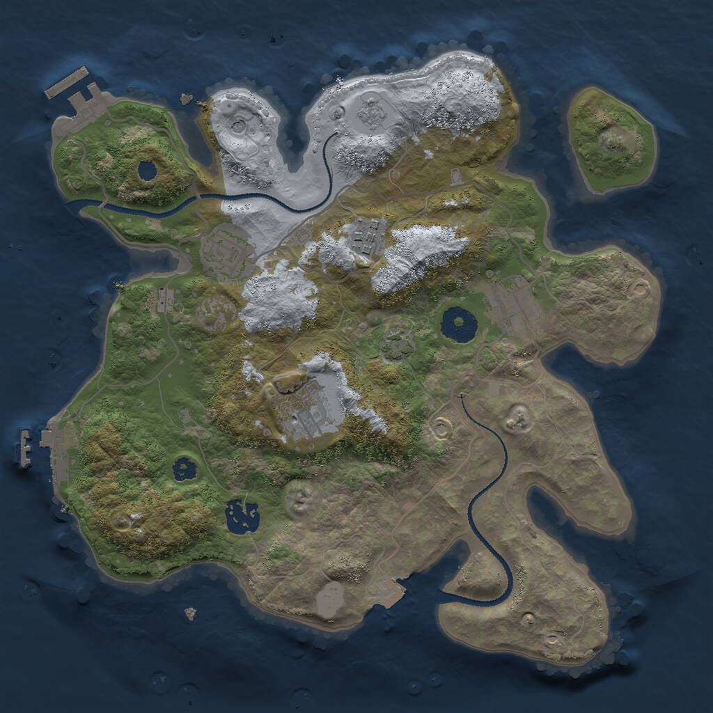 Rust Map: Procedural Map, Size: 3000, Seed: 9921, 11 Monuments