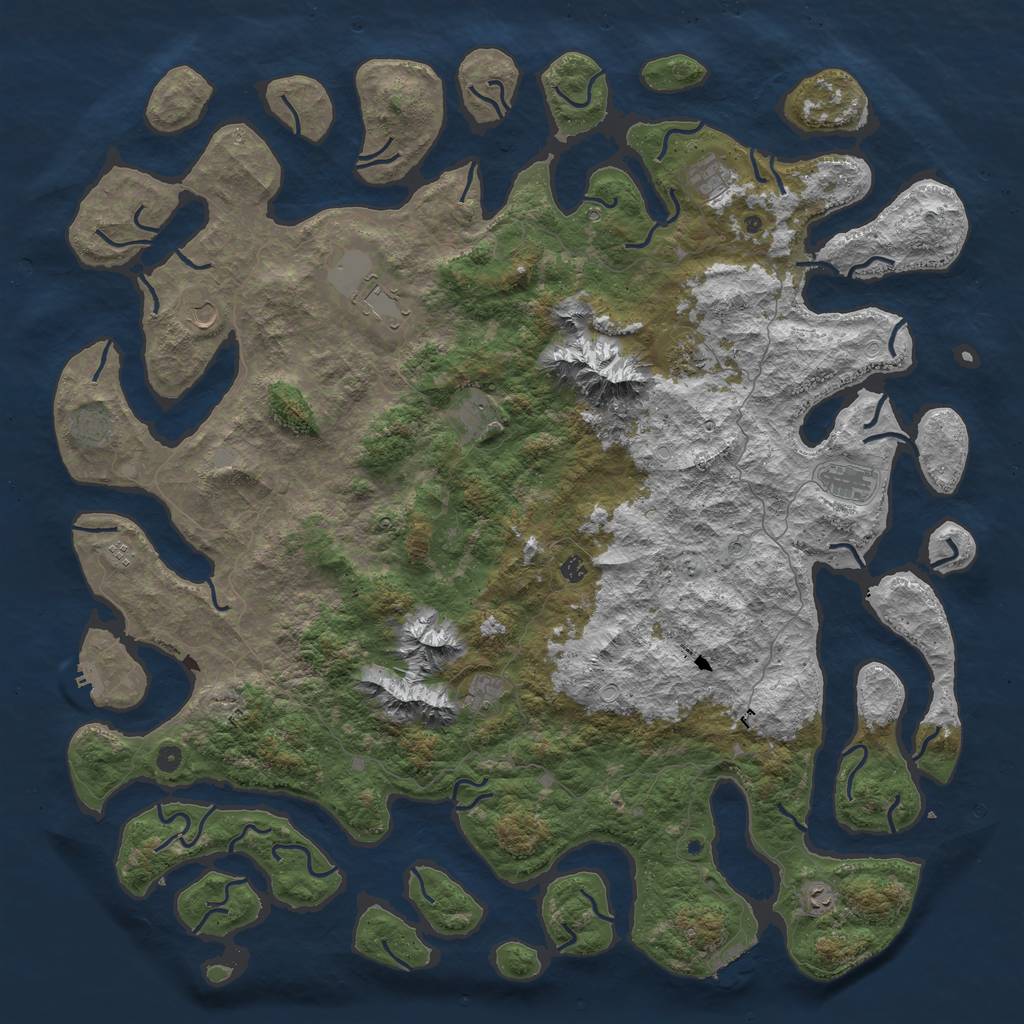 Rust Map: Procedural Map, Size: 6000, Seed: 234223, 19 Monuments
