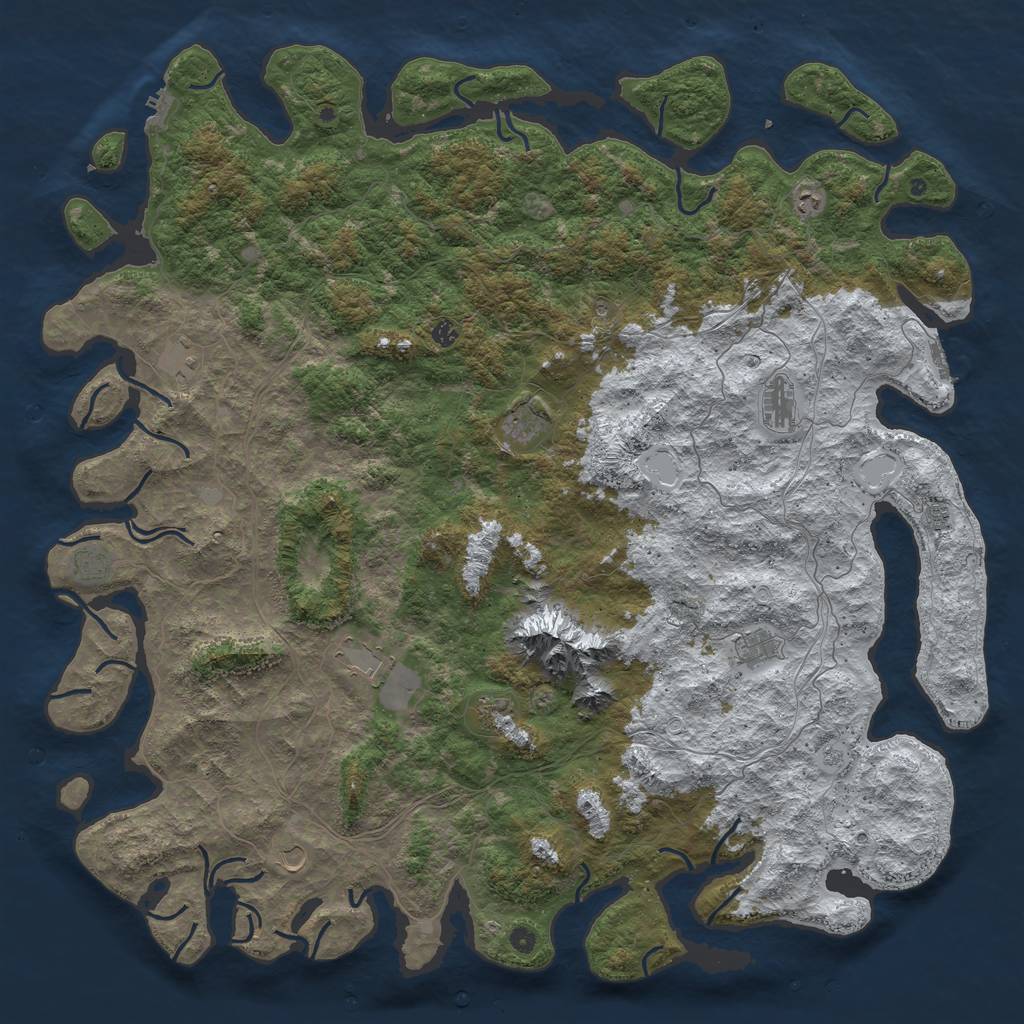 Rust Map: Procedural Map, Size: 6000, Seed: 1794038089, 20 Monuments