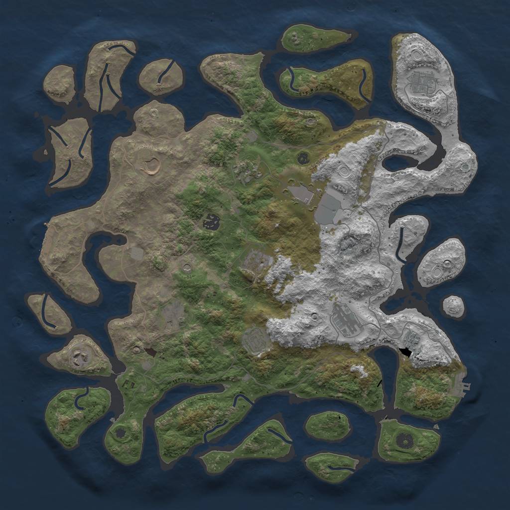 Rust Map: Procedural Map, Size: 4500, Seed: 302, 19 Monuments