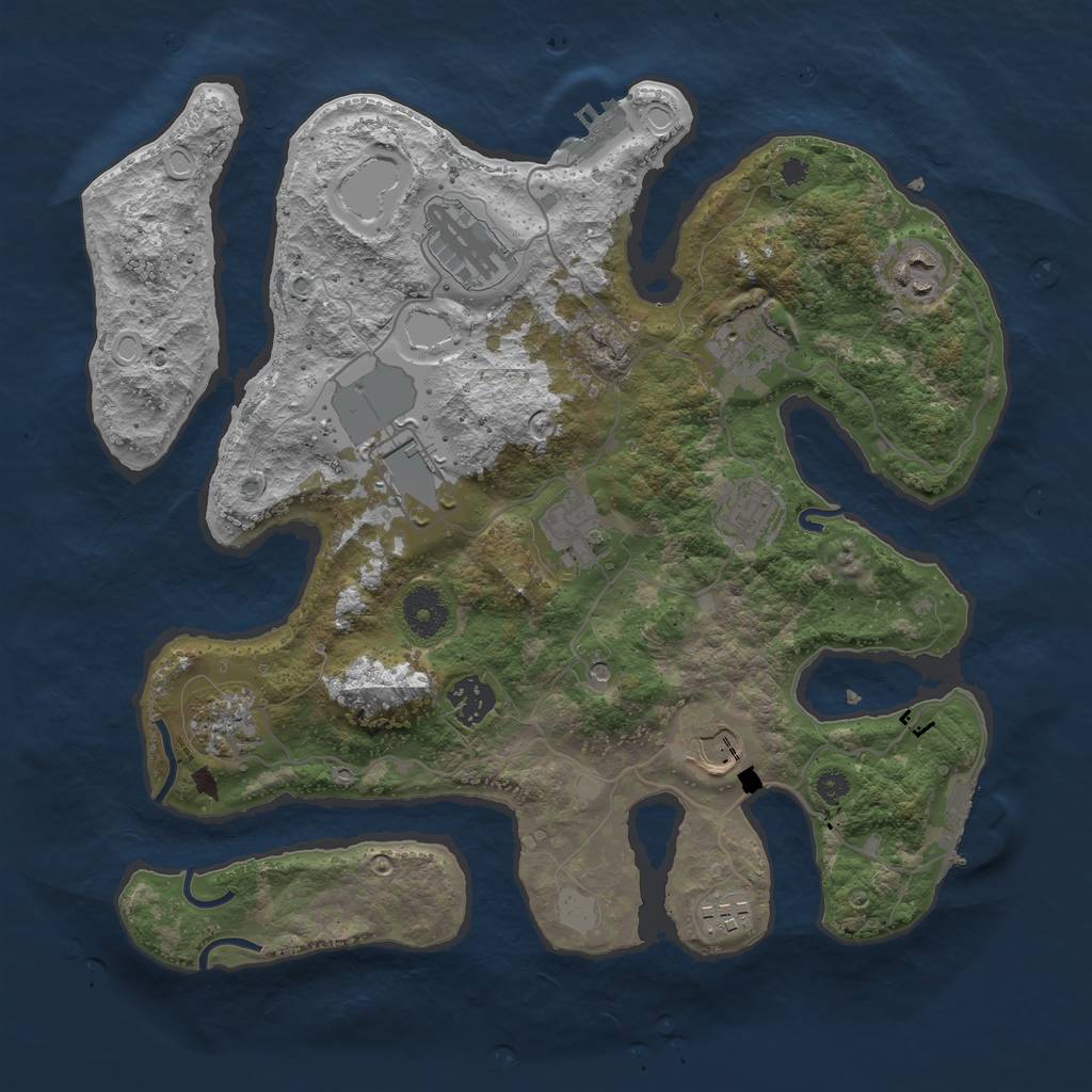 Rust Map: Procedural Map, Size: 3500, Seed: 967910, 18 Monuments