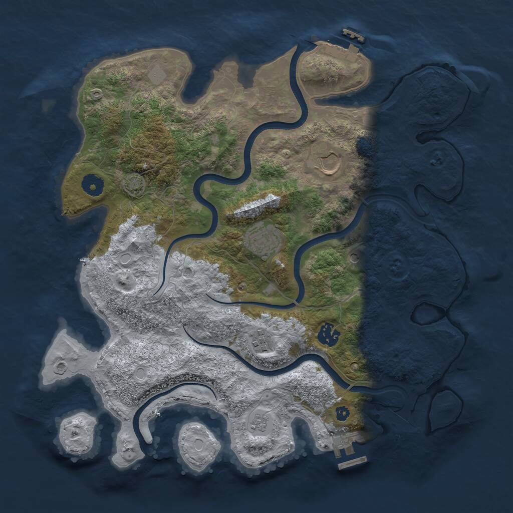 Rust Map: Procedural Map, Size: 3500, Seed: 1510854307, 10 Monuments