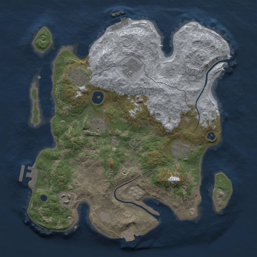 Rust Map: Procedural Map, Size: 3200, Seed: 92, 11 Monuments