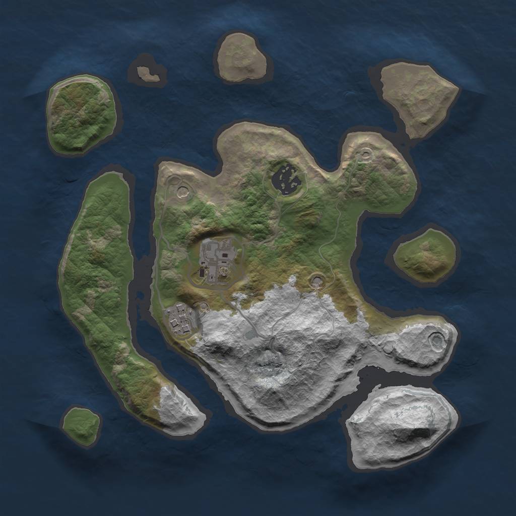 Rust Map: Barren, Size: 2700, Seed: 213644, 6 Monuments