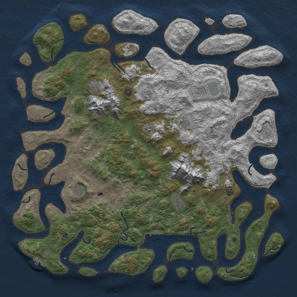 Rust Map: Procedural Map, Size: 5900, Seed: 1234567890, 19 Monuments