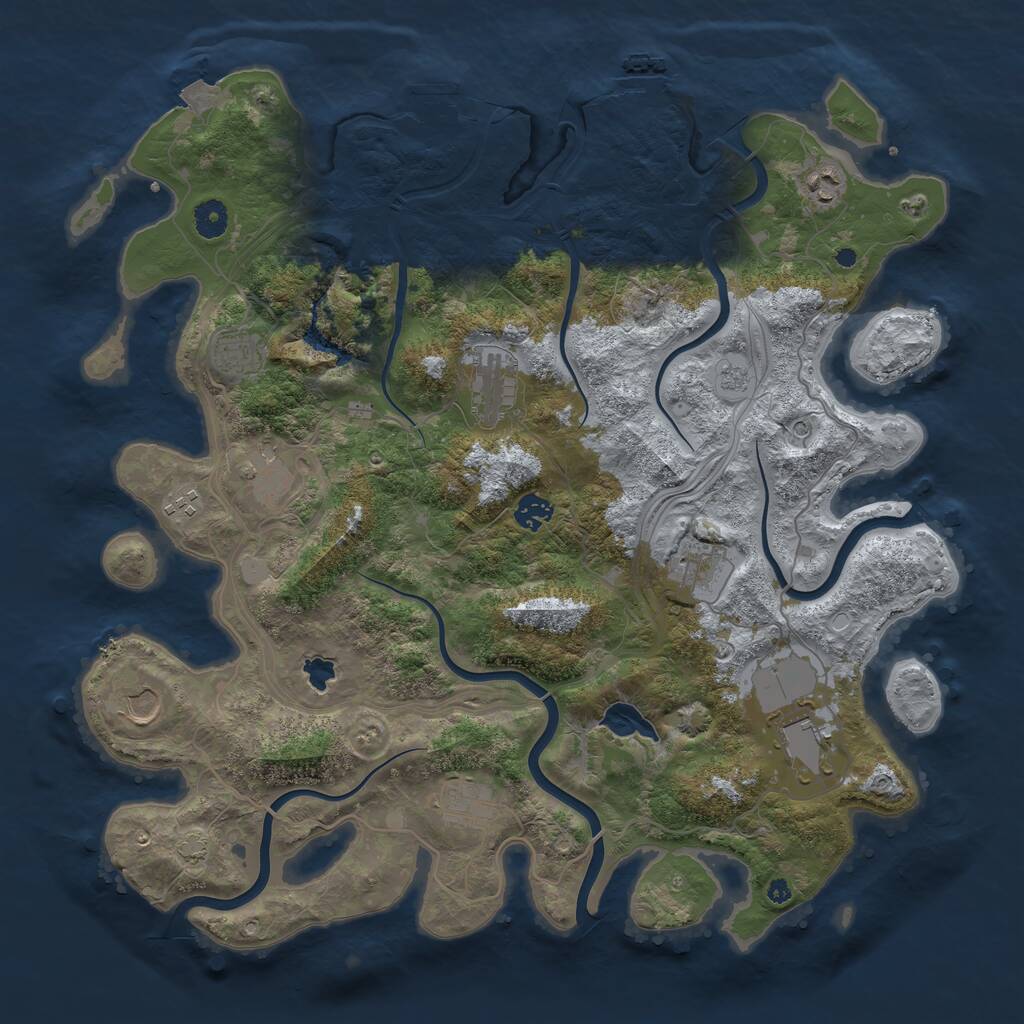 Rust Map: Procedural Map, Size: 4250, Seed: 89730, 16 Monuments