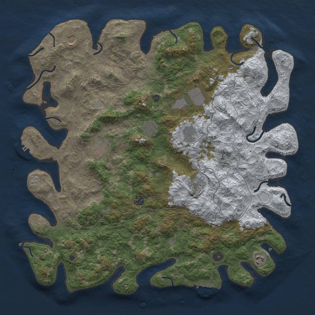 Rust Map: Procedural Map, Size: 4600, Seed: 23812, 18 Monuments