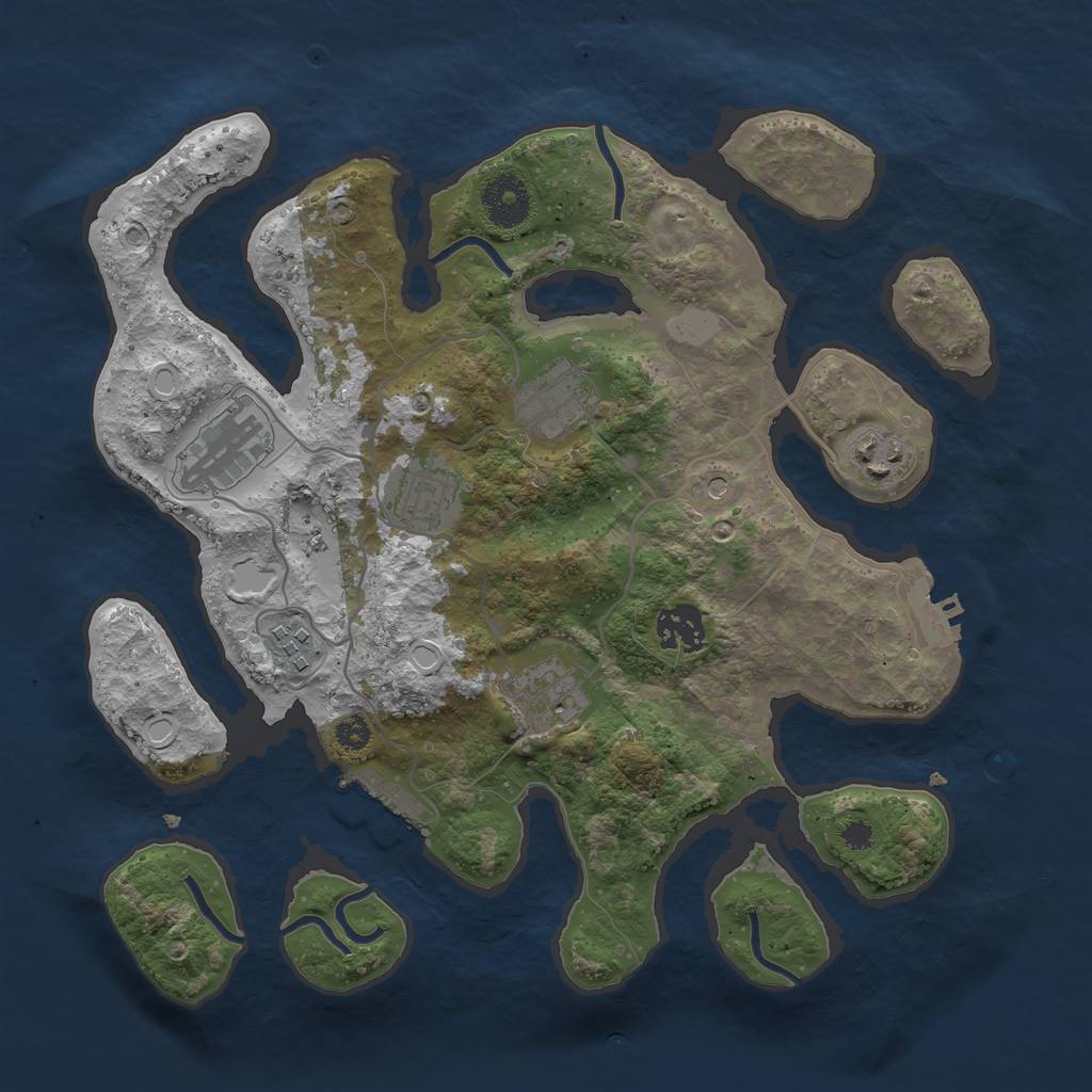Rust Map: Procedural Map, Size: 3275, Seed: 2022, 15 Monuments
