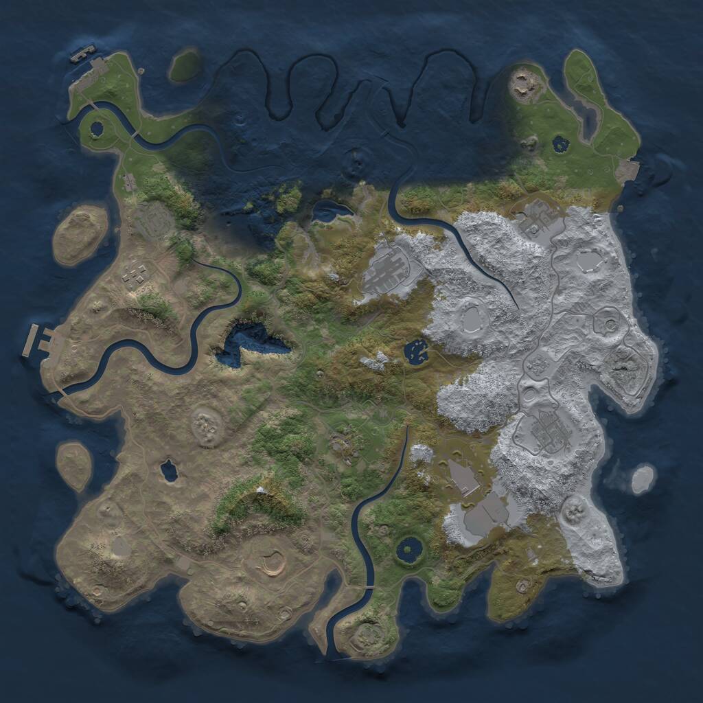 Rust Map: Procedural Map, Size: 4200, Seed: 1029901, 17 Monuments