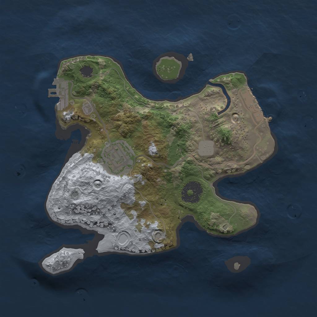 Rust Map: Procedural Map, Size: 2200, Seed: 373, 6 Monuments