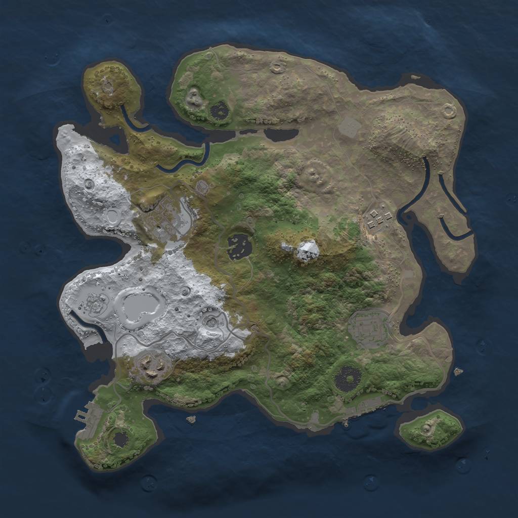 Rust Map: Procedural Map, Size: 3000, Seed: 395773417, 14 Monuments