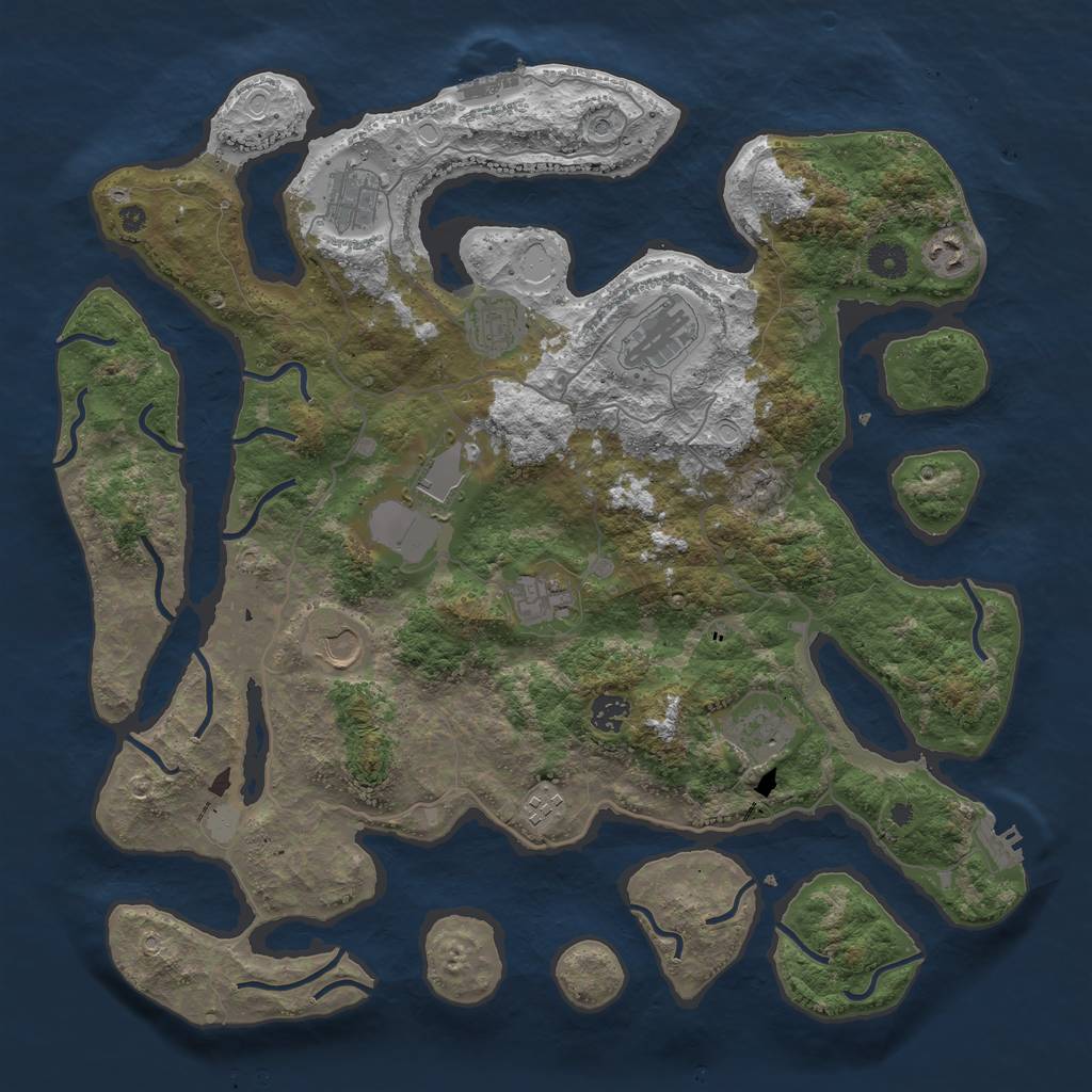 Rust Map: Procedural Map, Size: 4200, Seed: 127785613, 18 Monuments