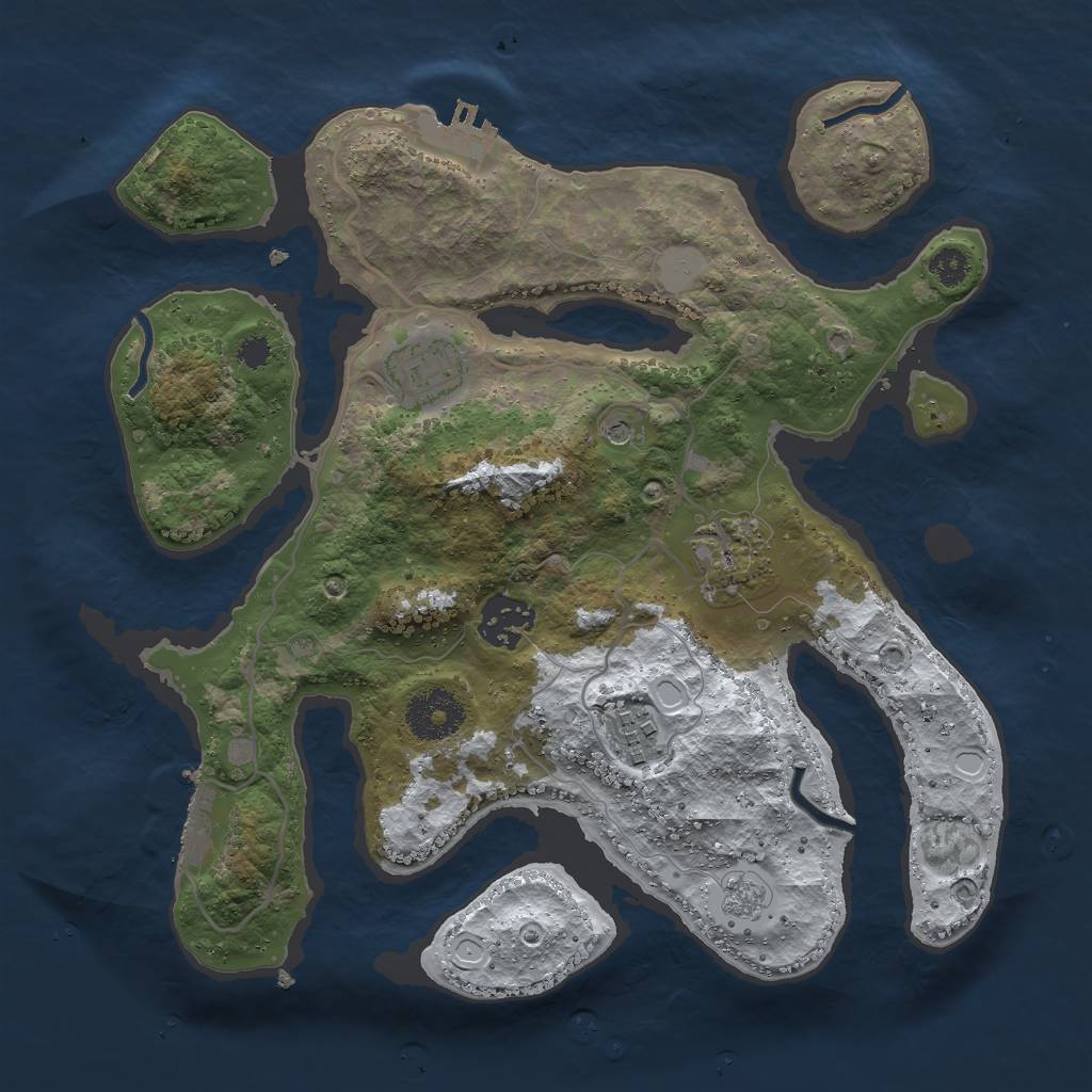 Rust Map: Procedural Map, Size: 3000, Seed: 1243537, 13 Monuments