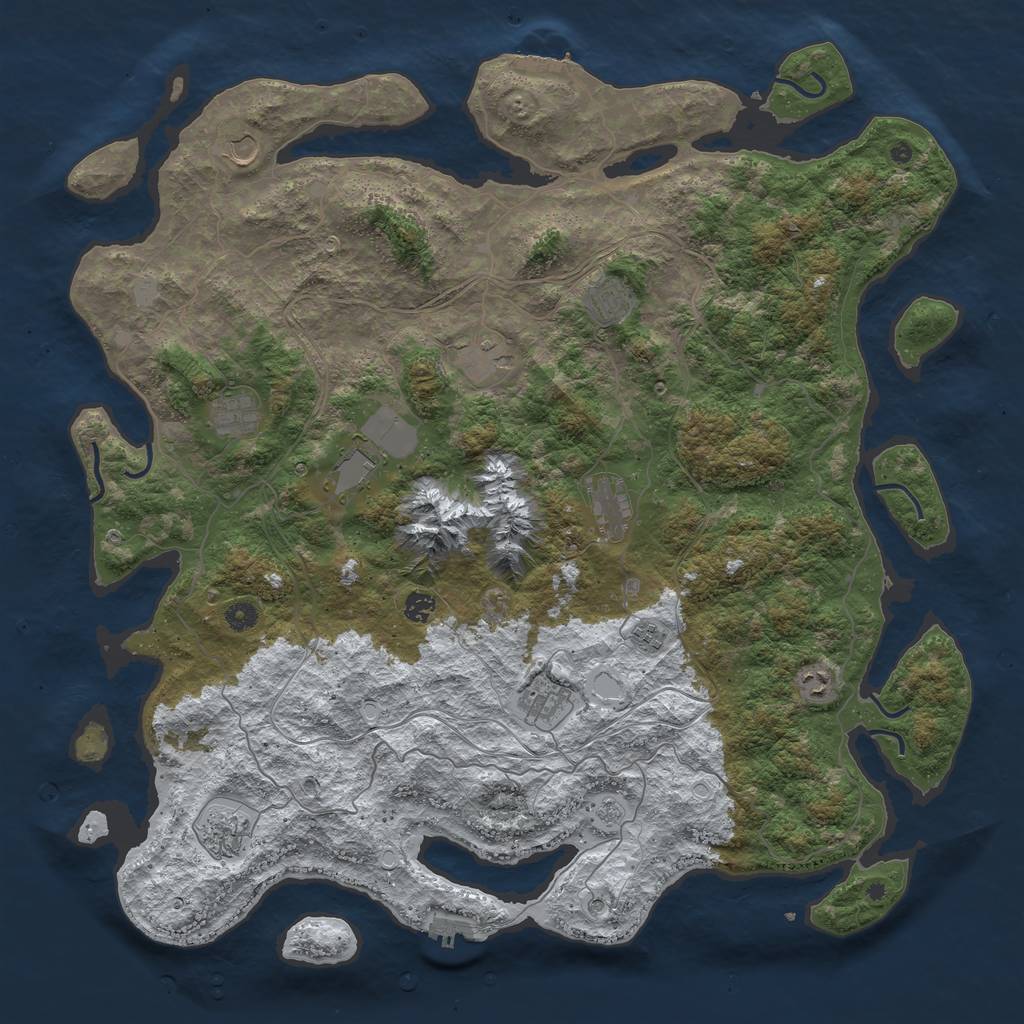Rust Map: Procedural Map, Size: 5000, Seed: 220418, 20 Monuments