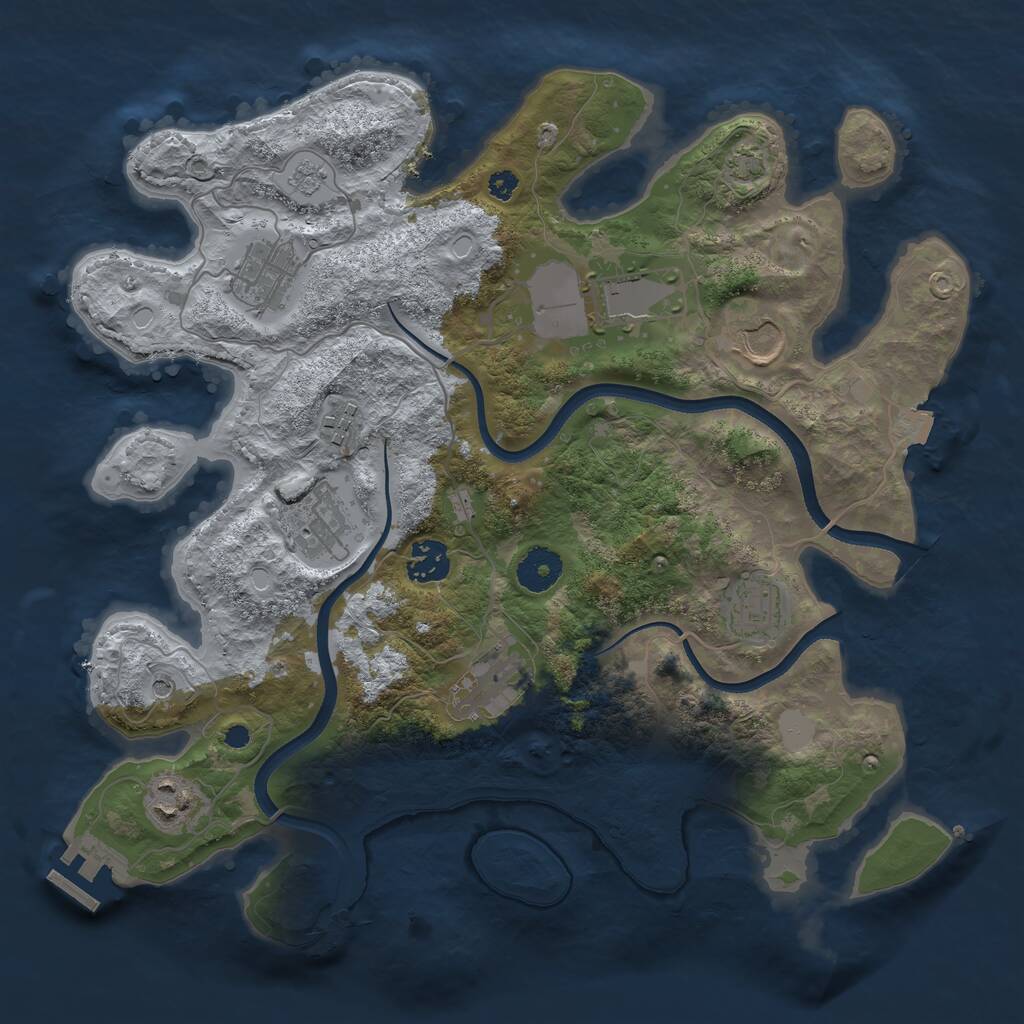Rust Map: Procedural Map, Size: 3500, Seed: 559025635, 14 Monuments