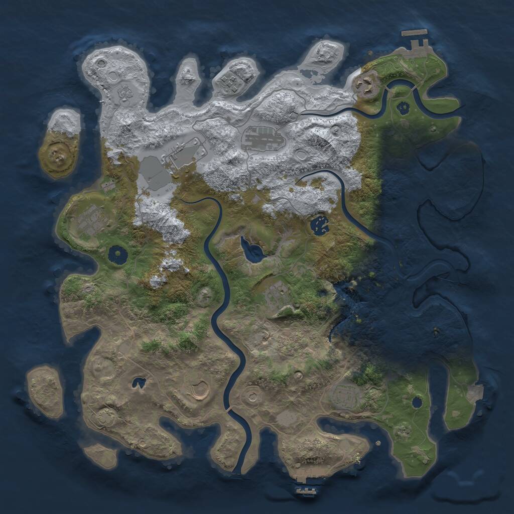 Rust Map: Procedural Map, Size: 4000, Seed: 76325, 15 Monuments