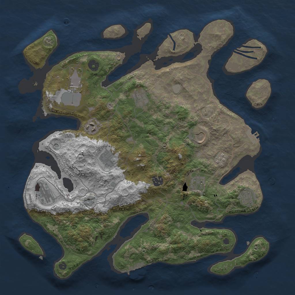 Rust Map: Procedural Map, Size: 4000, Seed: 2934363, 18 Monuments