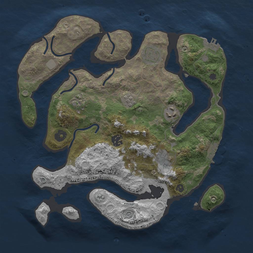 Rust Map: Procedural Map, Size: 3200, Seed: 157348, 14 Monuments