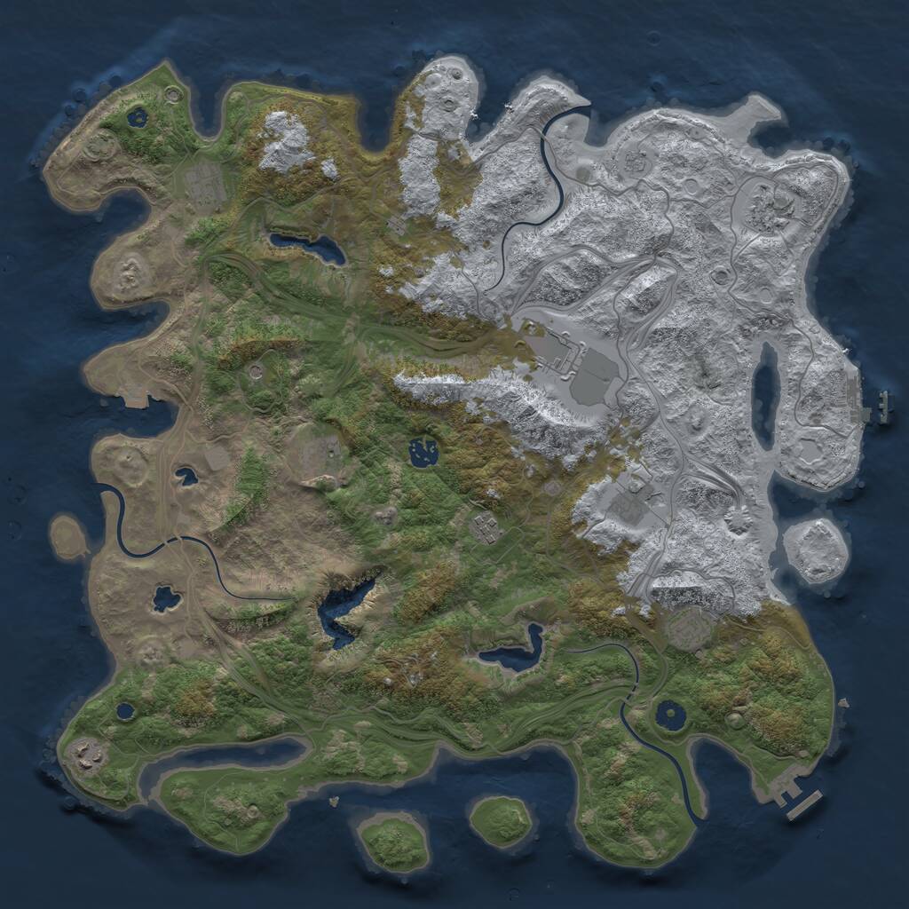 Rust Map: Procedural Map, Size: 4500, Seed: 1902398346, 15 Monuments