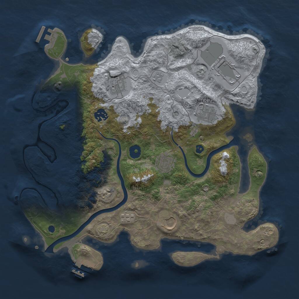 Rust Map: Procedural Map, Size: 3500, Seed: 219865028, 13 Monuments