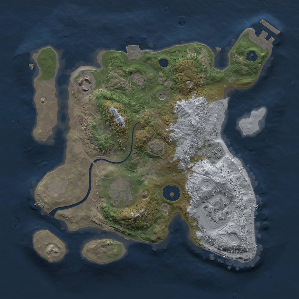 Rust Map: Procedural Map, Size: 2700, Seed: 128536646, 8 Monuments