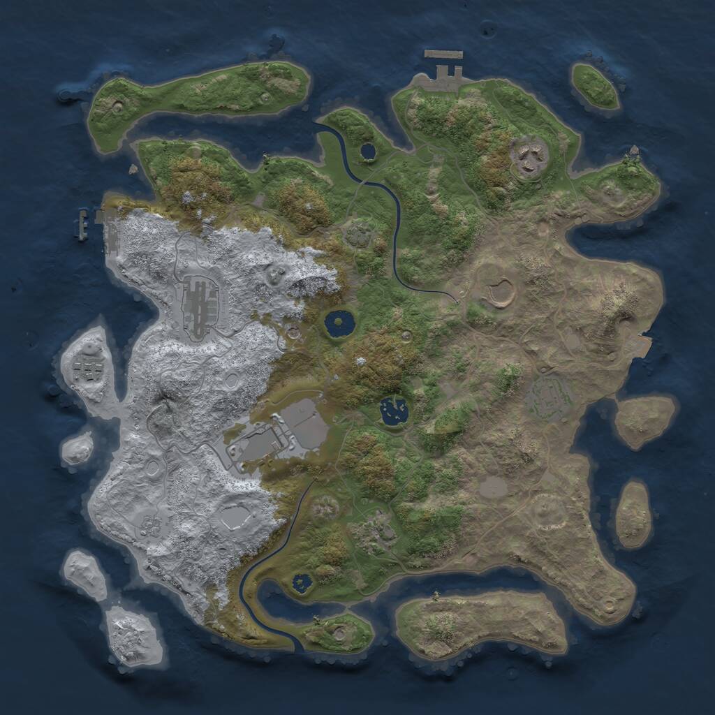 Rust Map: Procedural Map, Size: 3750, Seed: 8552225, 14 Monuments