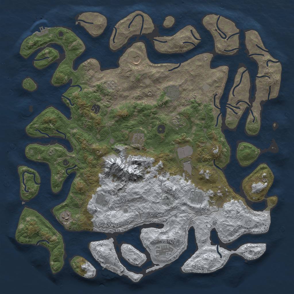 Rust Map: Procedural Map, Size: 5000, Seed: 7896, 20 Monuments