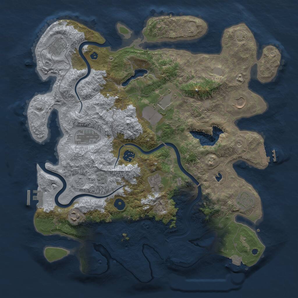 Rust Map: Procedural Map, Size: 4000, Seed: 54741, 15 Monuments